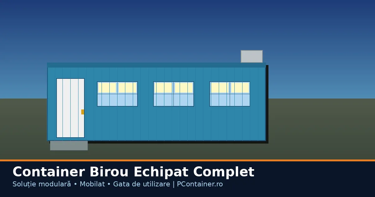 container birou echipat complet