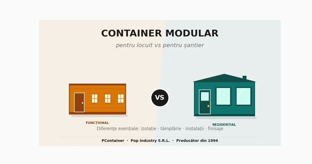 Container modular pentru locuit vs container modular de șantier — comparație PContainer