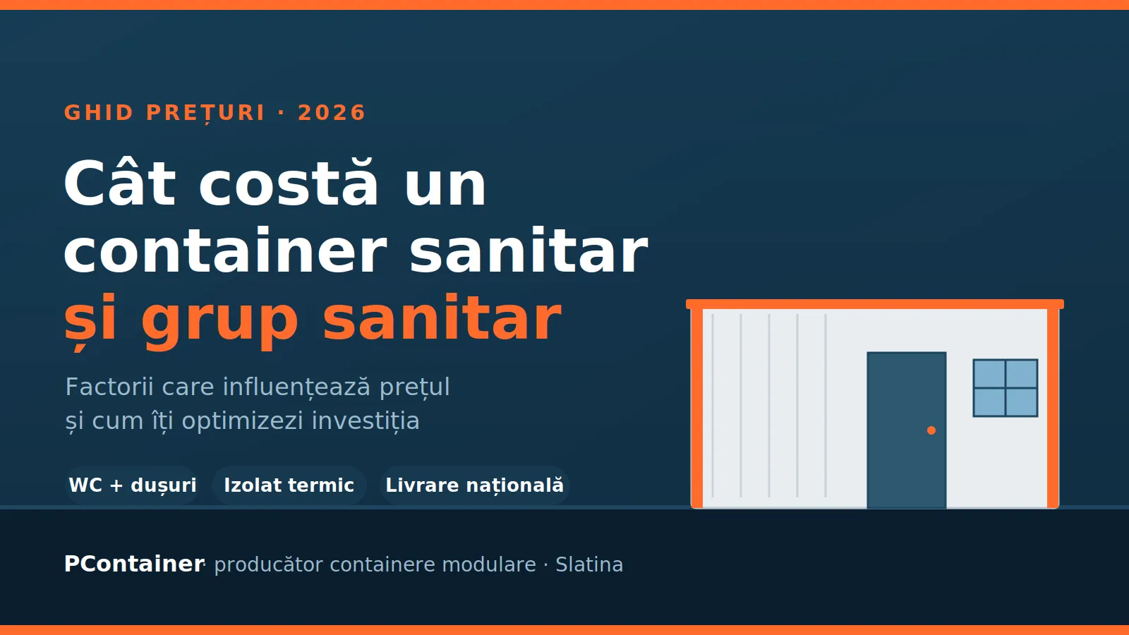 Container sanitar modular cu WC și dușuri, fabricat de PContainer în Slatina