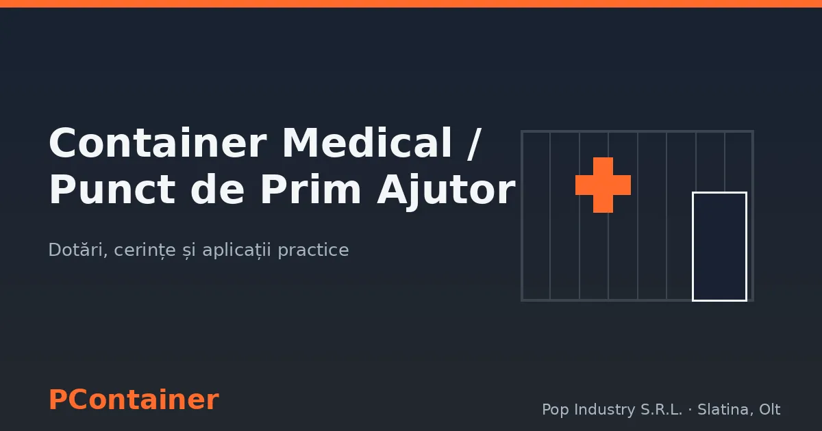 Container medical prefabricat cu cruce medicală, ilustrație tehnică PContainer