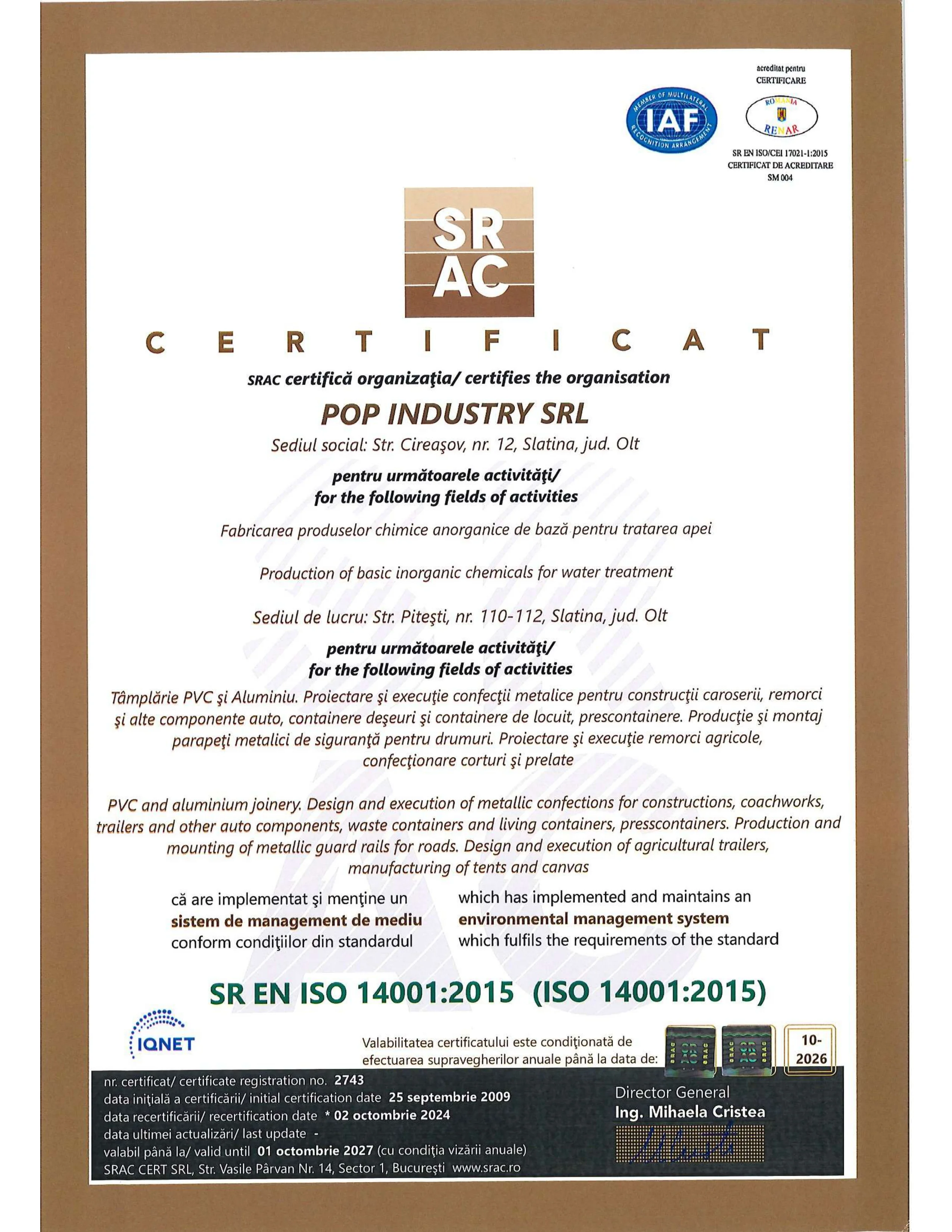 SR EN ISO 14001:2015