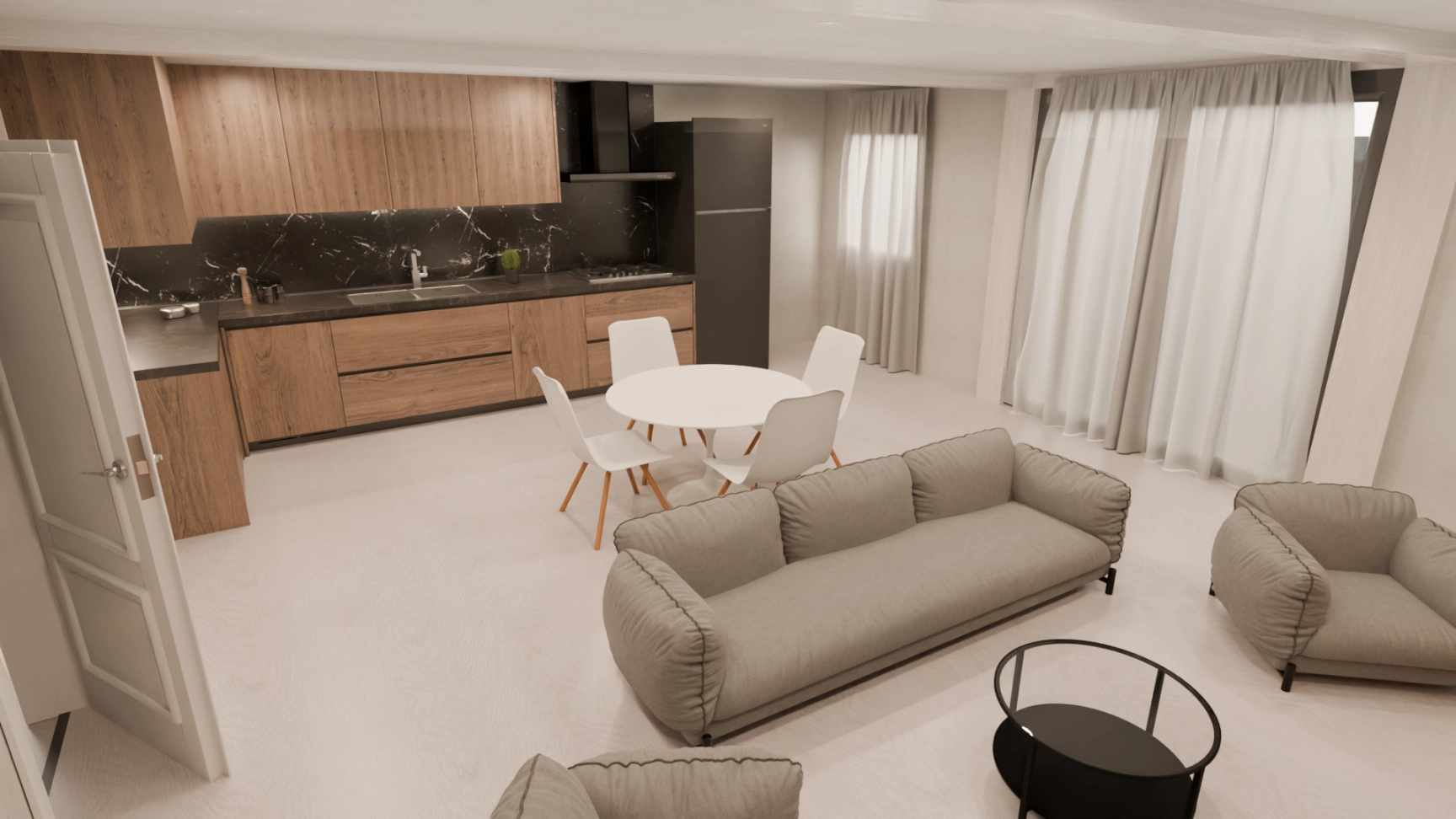 Casă Modulară din 6 Containere cu Terasă – Model 6k
