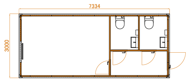 Container PREMIUM XL  cu  2 WC-uri  si inaltime 3 m