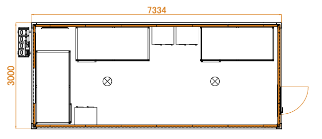 Container PREMIUM XL dormitor cu 6 paturi/3 dulapuri haine si inaltime 2.75 m