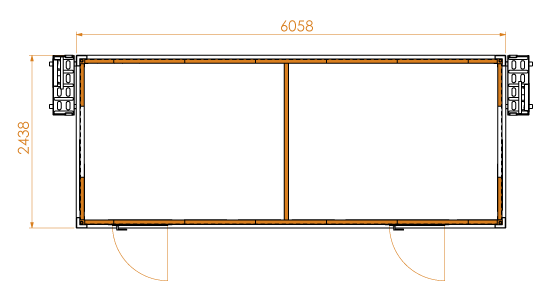 Container standard cu 2 compartimente si inaltime 3m