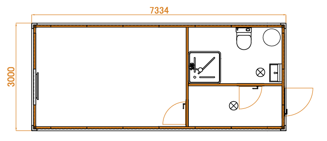 Container PREMIUM XL  cu 1 WC+DUS  si inaltime 2.75 m