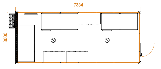 Container PREMIUM XL dormitor cu 6 paturi/3 dulapuri haine si inaltime 3 m
