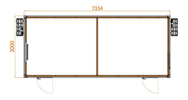 Container PREMIUM XL  cu 2 compartimente  si inaltime 2.75 m